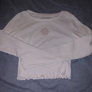 White Long Sleeve Sun Top